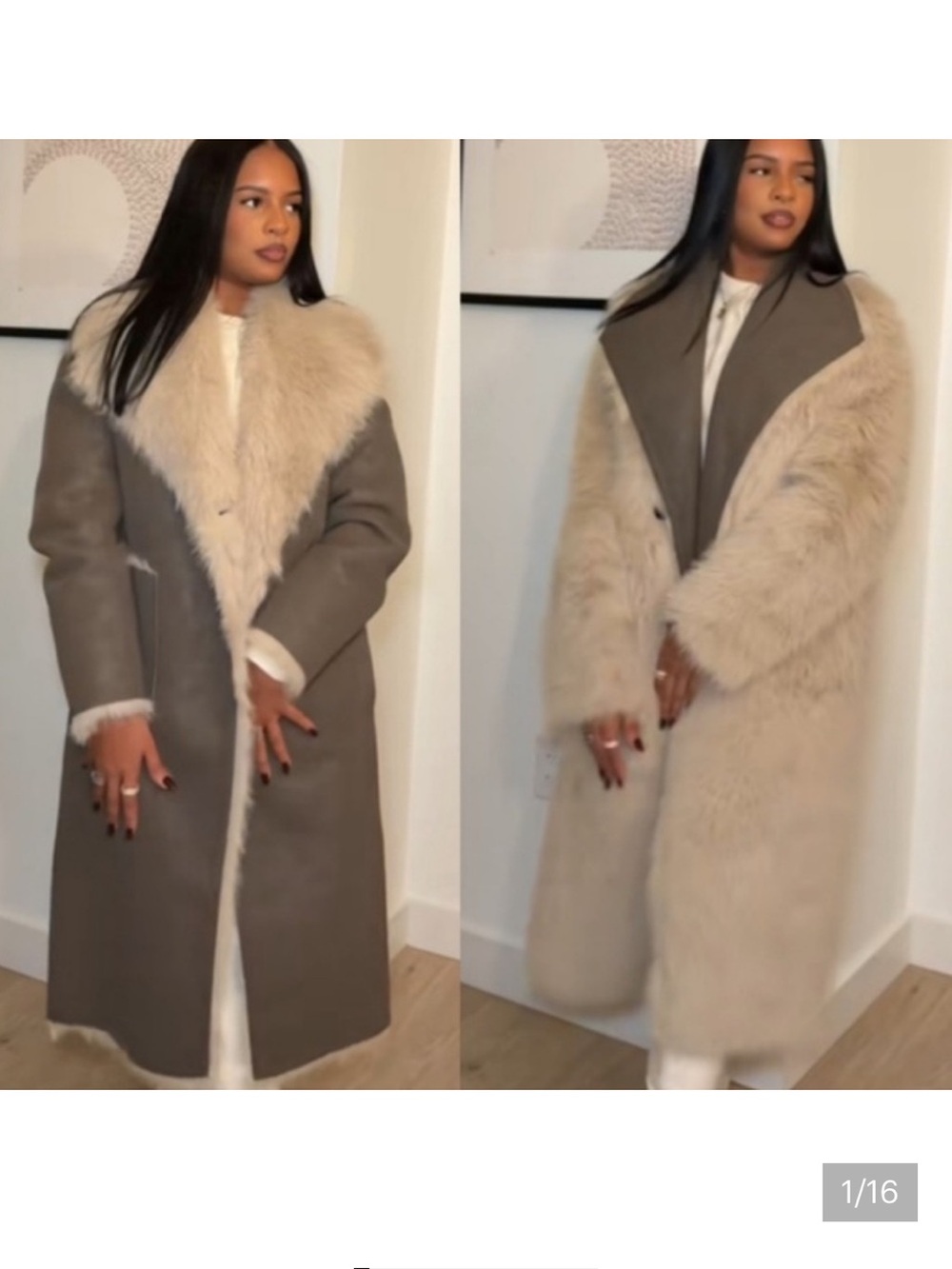 Zara NWT reversible faux fur double faced coat 6318/278 - Picture 1 of 16